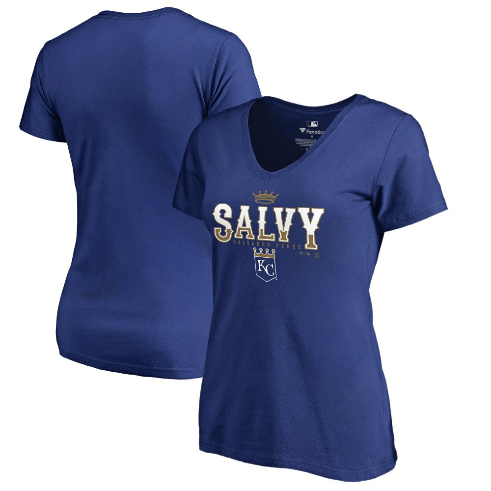 Salvador Perez Kansas City Royals Women's Player Hometown Collection V-Neck T-Shirt Royal