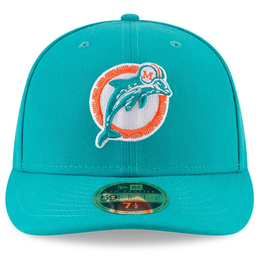 Miami Dolphins New Era Omaha Throwback Low Profile 59FIFTY Fitted Hat - Aqua discount
