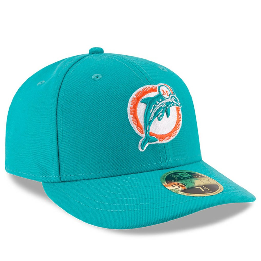 Miami Dolphins New Era Omaha Throwback Low Profile 59FIFTY Fitted Hat - Aqua discount