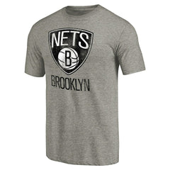 Brooklyn Nets Distressed Team Logo Tri-Blend T-Shirt - Heather Gray cheap