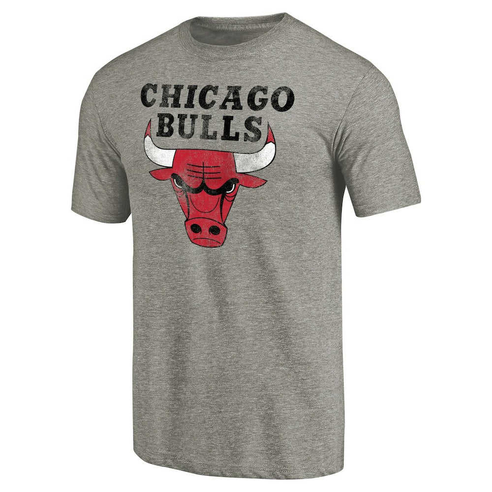 Chicago Bulls Distressed Team Logo Tri-Blend T-Shirt sale - Heather Gray outlet