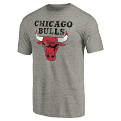 Chicago Bulls Distressed Team Logo Tri-Blend T-Shirt sale - Heather Gray outlet