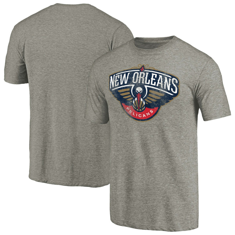 New Orleans Pelicans Distressed Team Logo Tri-Blend T-Shirt - Heather Gray shop