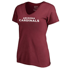 Arizona Cardinals Women's Wordmark V-Neck T-Shirt - Cardinal on sale