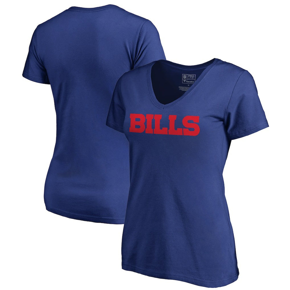 Buffalo Bills Women's Wordmark V-Neck T-Shirt - Royal discount