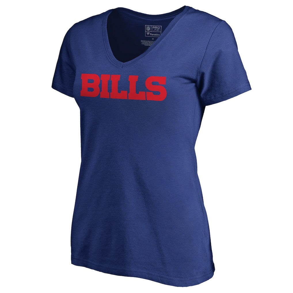 Buffalo Bills Women's Wordmark V-Neck T-Shirt - Royal discount