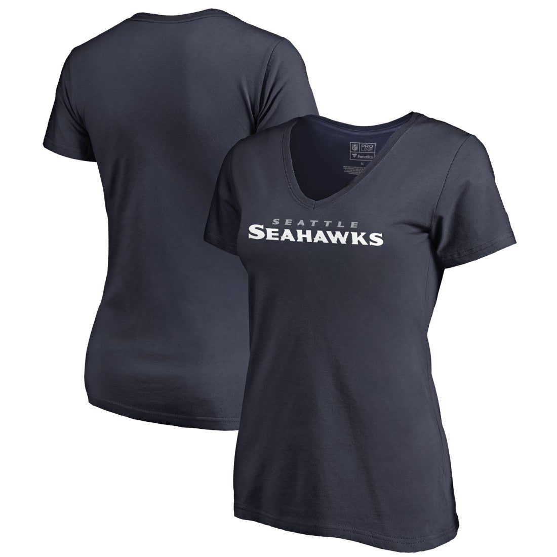 Seattle Seahawks Women's Wordmark V-Neck T-Shirt - Navy online
