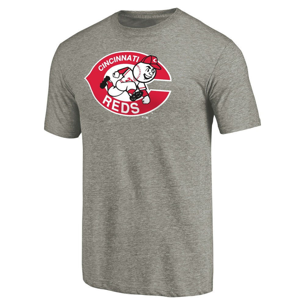 Cincinnati Reds Cooperstown Collection Forbes Tri-Blend T-Shirt Ash