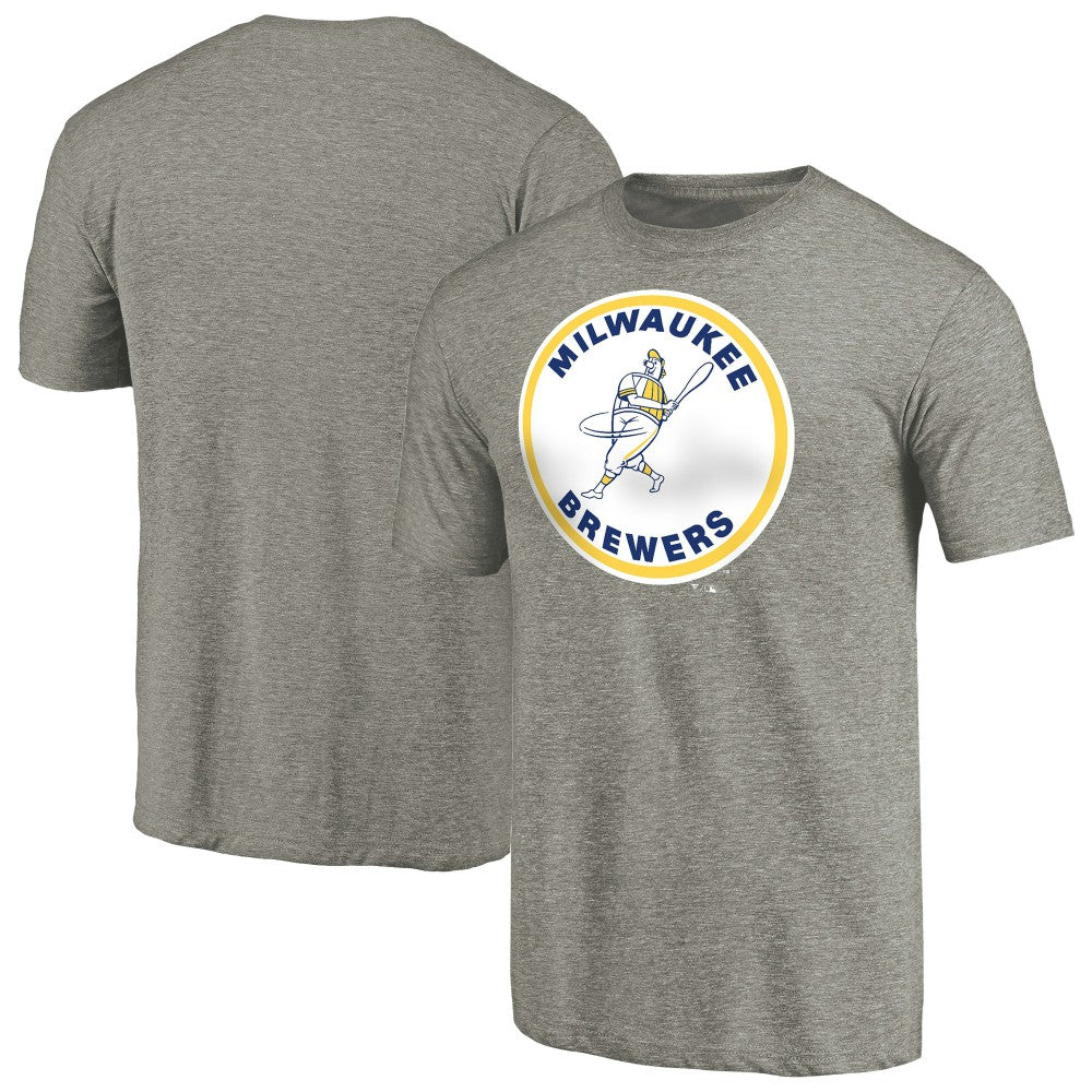 Milwaukee Brewers Cooperstown Collection Forbes Tri-Blend T-Shirt Ash