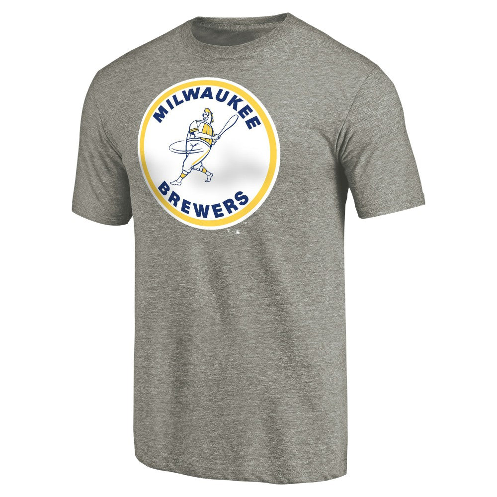 Milwaukee Brewers Cooperstown Collection Forbes Tri-Blend T-Shirt Ash