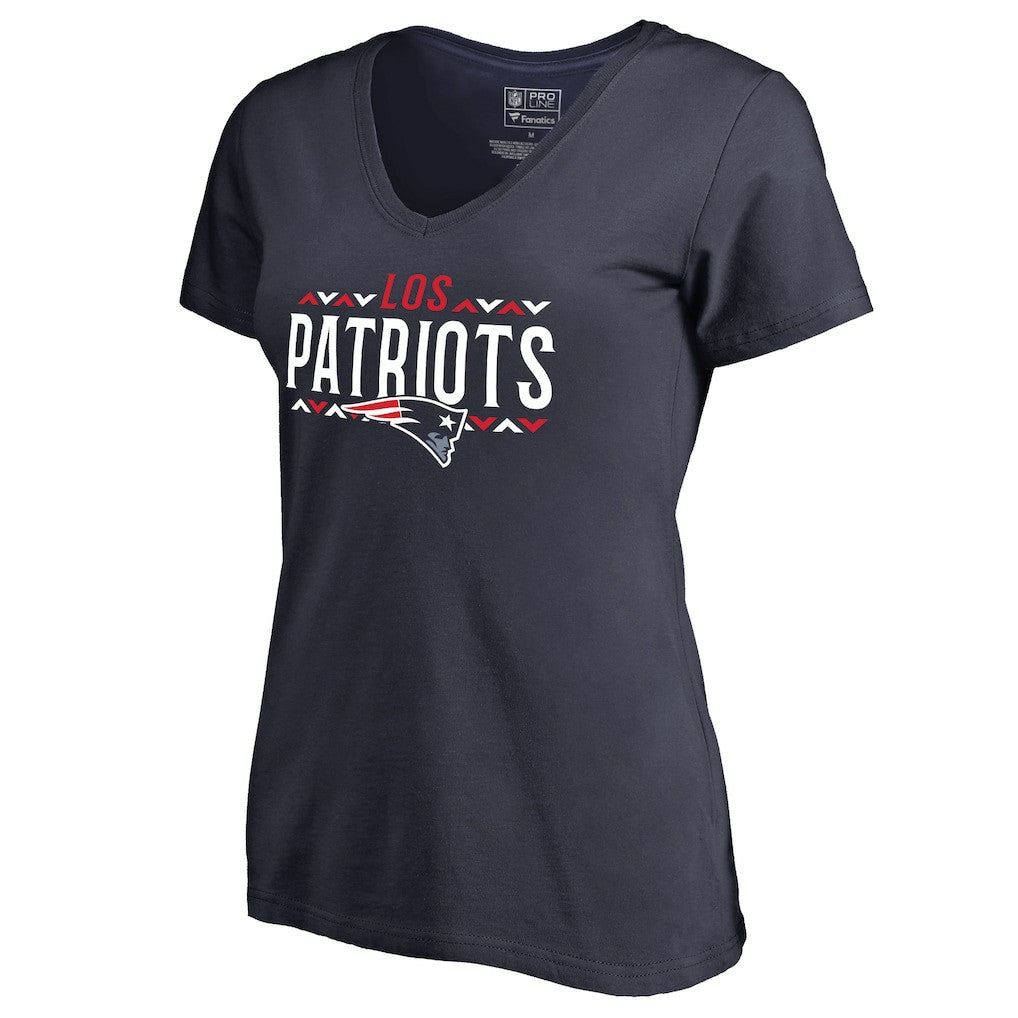 New England Patriots Women's Arriba V-Neck T-Shirt - Navy for sale