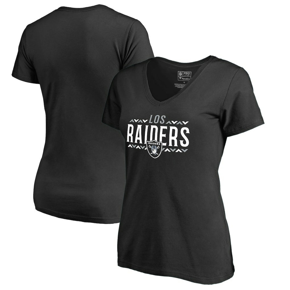 Las Vegas Raiders Women's Arriba V-Neck T-Shirt - Black discount