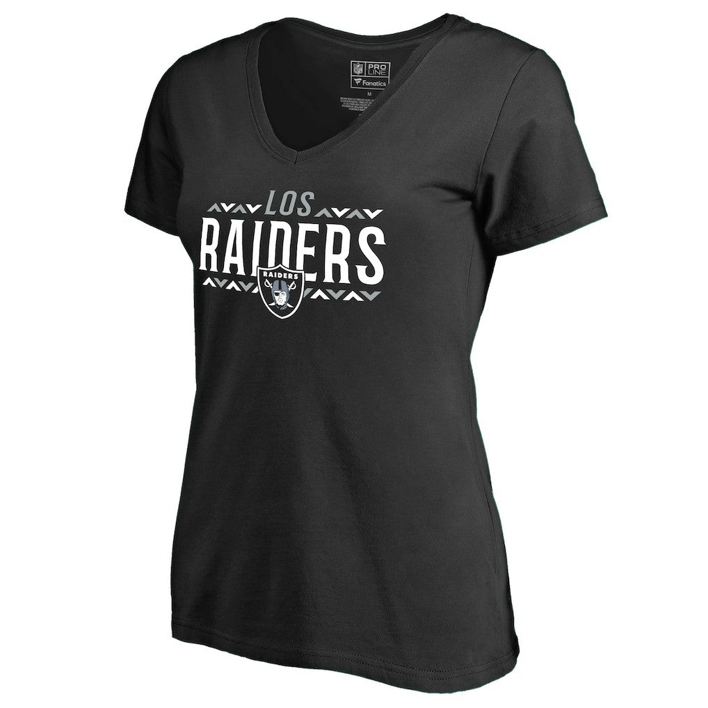 Las Vegas Raiders Women's Arriba V-Neck T-Shirt - Black discount