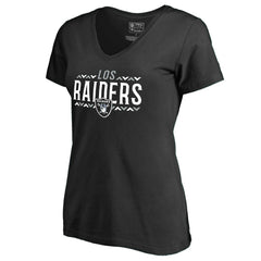 Las Vegas Raiders Women's Arriba V-Neck T-Shirt - Black discount