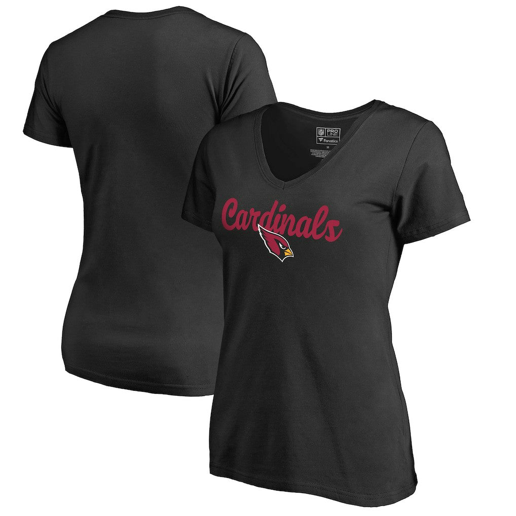 Arizona Cardinals Women's Freehand V-Neck T-Shirt - Black for sale