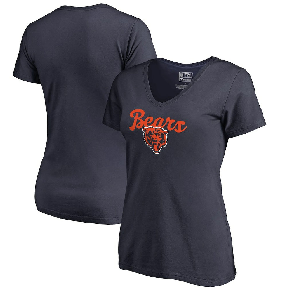 Chicago Bears Women's Freehand V-Neck T-Shirt - Navy outlet
