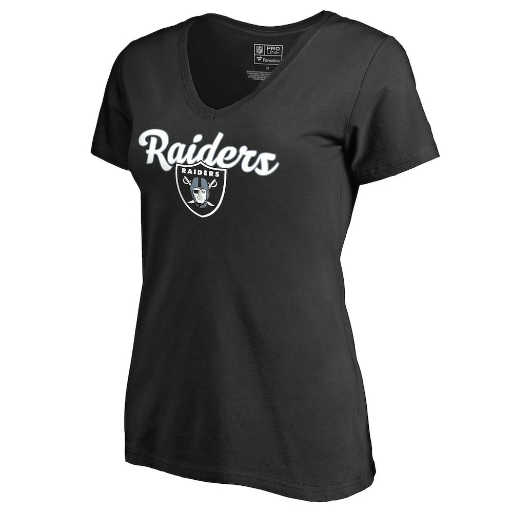 Las Vegas Raiders Women's Freehand V-Neck T-Shirt - Black sale