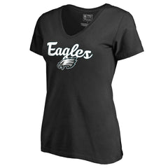 Philadelphia Eagles Women's Freehand V-Neck T-Shirt - Black cheap