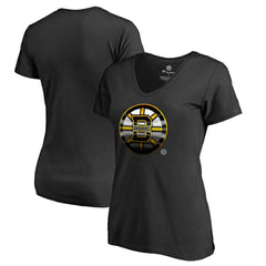 Boston Bruins Women's Midnight Mascot V-Neck T-Shirt - Black T-shirts