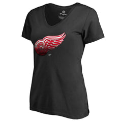 Detroit Red Wings Women's Midnight Mascot V-Neck T-Shirt - Black T-shirts