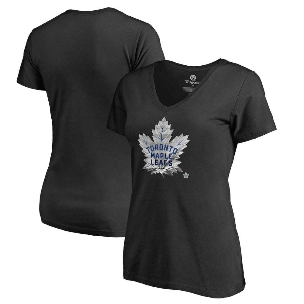 Toronto Maple Leafs Women's Midnight Mascot V-Neck T-Shirt - Black T-shirts