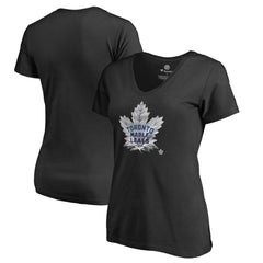 Toronto Maple Leafs Women's Midnight Mascot V-Neck T-Shirt - Black T-shirts