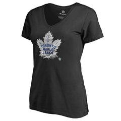 Toronto Maple Leafs Women's Midnight Mascot V-Neck T-Shirt - Black T-shirts