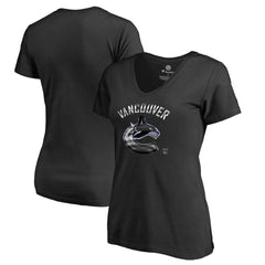 Vancouver Canucks Women's Midnight Mascot V-Neck T-Shirt - Black T-shirts
