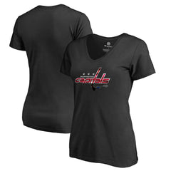 Washington Capitals Women's Midnight Mascot V-Neck T-Shirt - Black T-shirts
