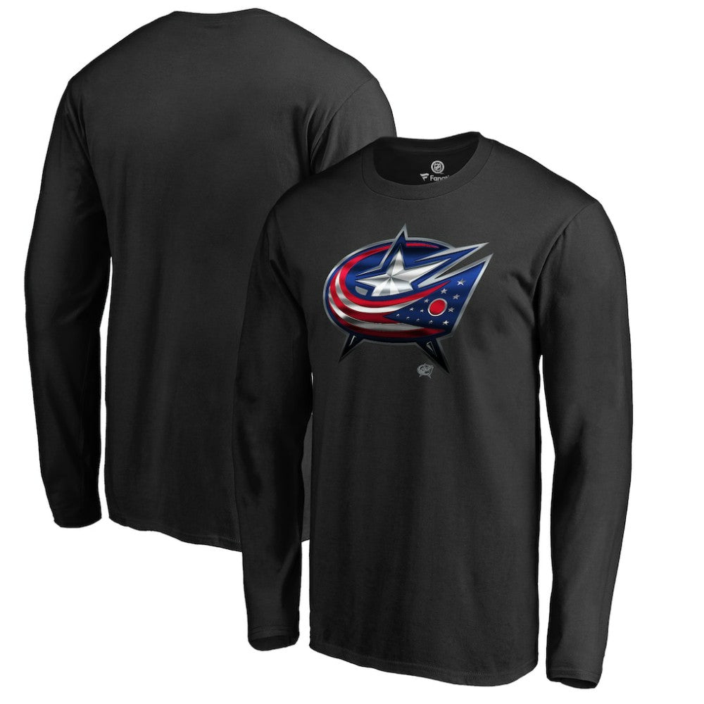 Columbus Blue Jackets Midnight Mascot Long Sleeve T-Shirt - Black T-shirts