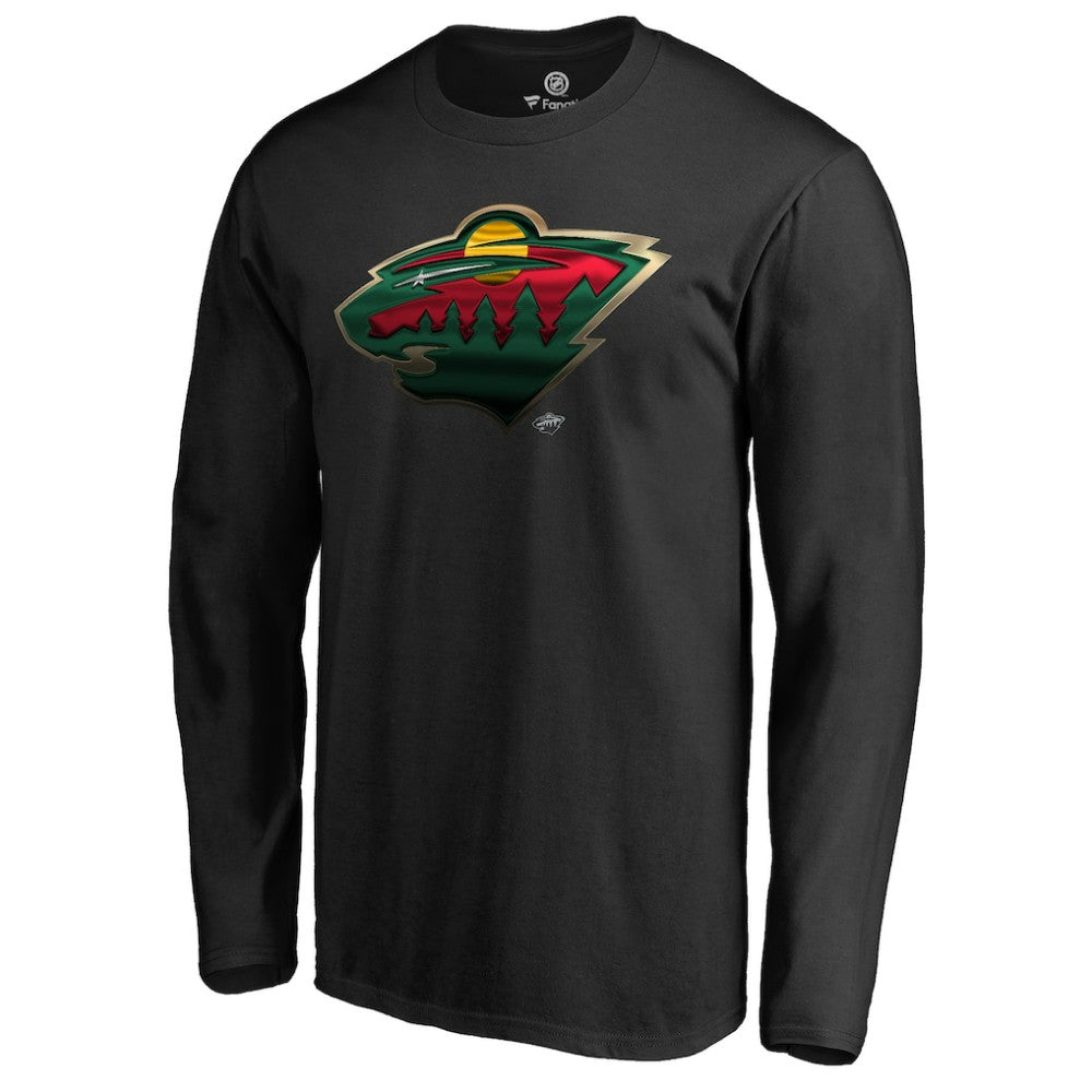 Minnesota Wild Midnight Mascot Long Sleeve T-Shirt - Black T-shirts