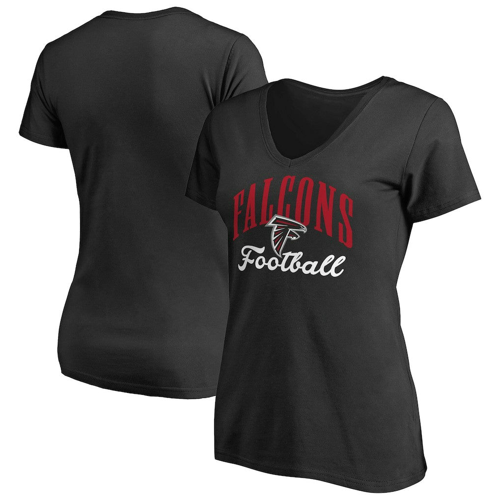 Atlanta Falcons Women's Victory Script V-Neck T-Shirt -Black discount
