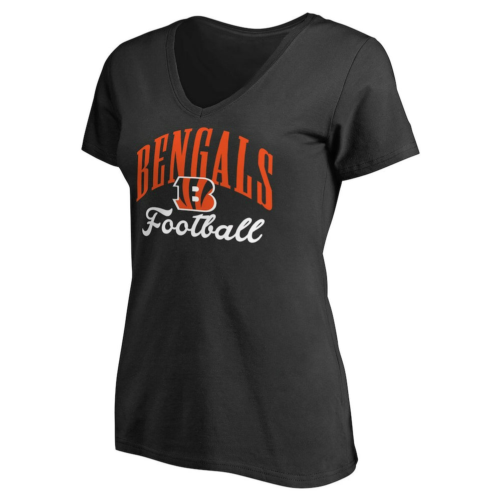 Cincinnati Bengals Women's Victory Script V-Neck T-Shirt -Black cheap