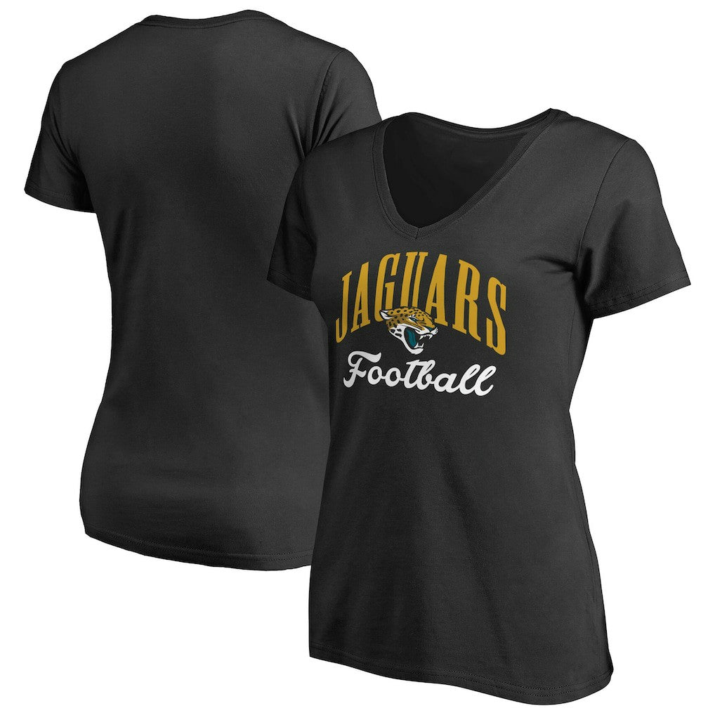 Jacksonville Jaguars Women's Victory Script V-Neck T-Shirt -Black outlet