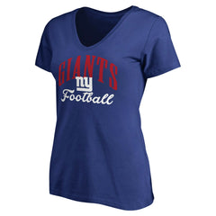 New York Giants Women's Victory Script V-Neck T-Shirt -Royal on sale