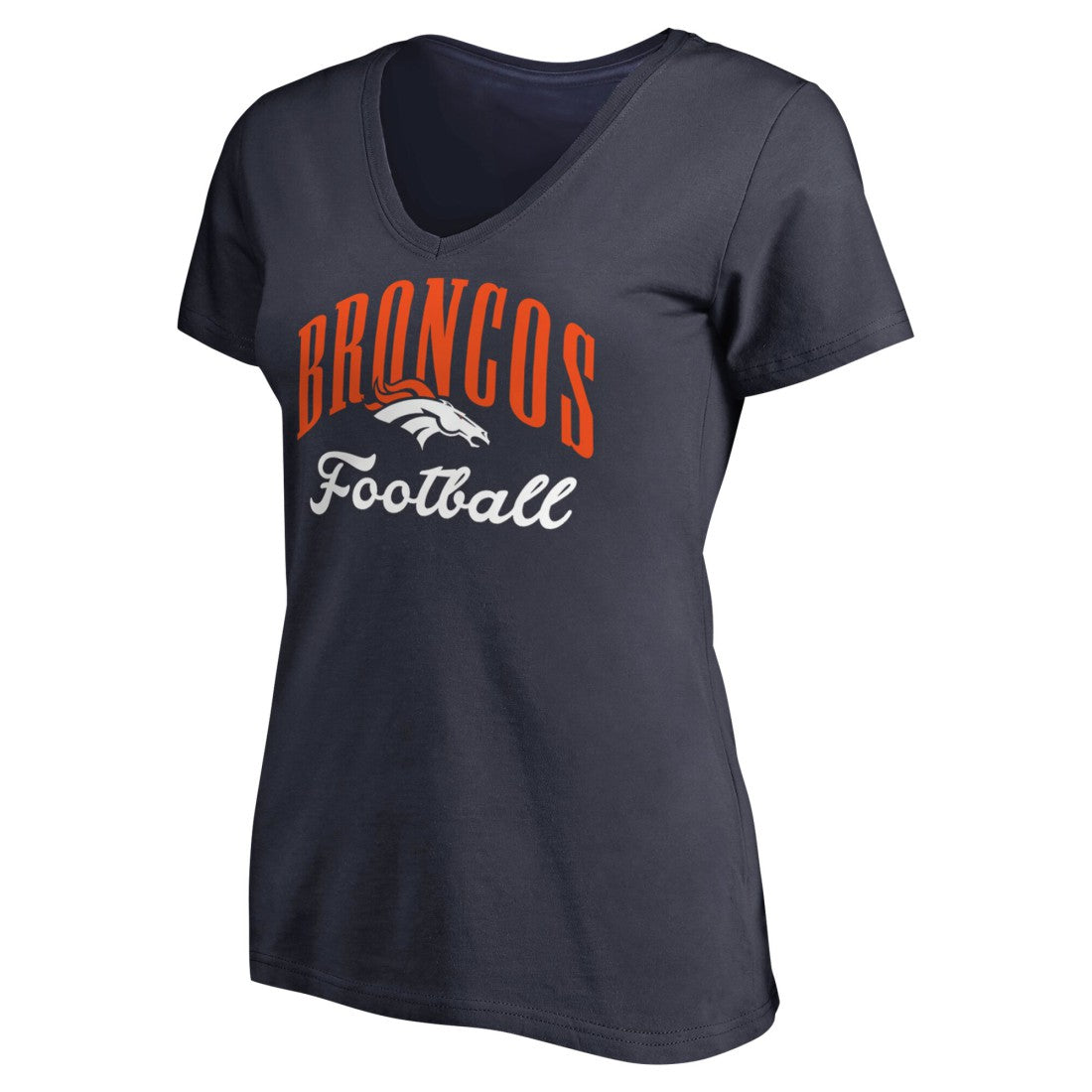 Denver Broncos Women's Victory Script V-Neck T-Shirt - Navy for sale