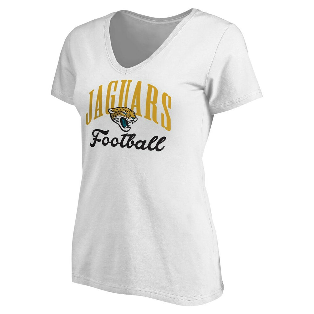 Jacksonville Jaguars Women's Victory Script V-Neck T-Shirt -White outlet
