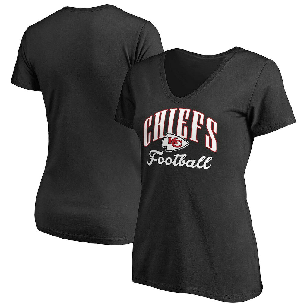 Kansas City Chiefs Women's Victory Script V-Neck T-Shirt -Black outlet