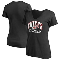 Kansas City Chiefs Women's Victory Script V-Neck T-Shirt -Black outlet