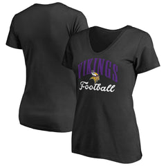 Minnesota Vikings Women's Victory Script V-Neck T-Shirt -Black outlet