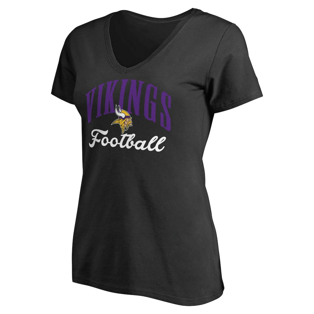 Minnesota Vikings Women's Victory Script V-Neck T-Shirt -Black outlet