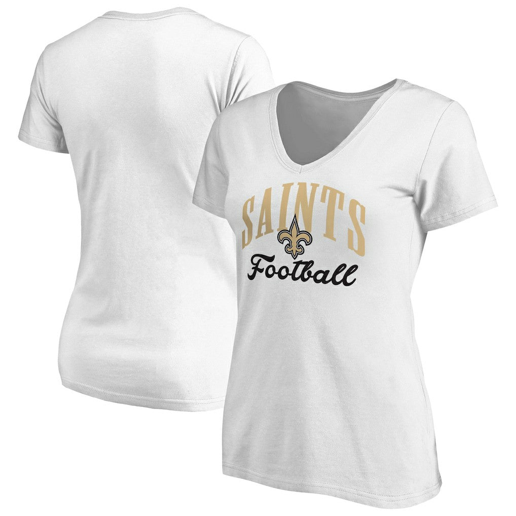 New Orleans Saints Women's Victory Script V-Neck T-Shirt -White online