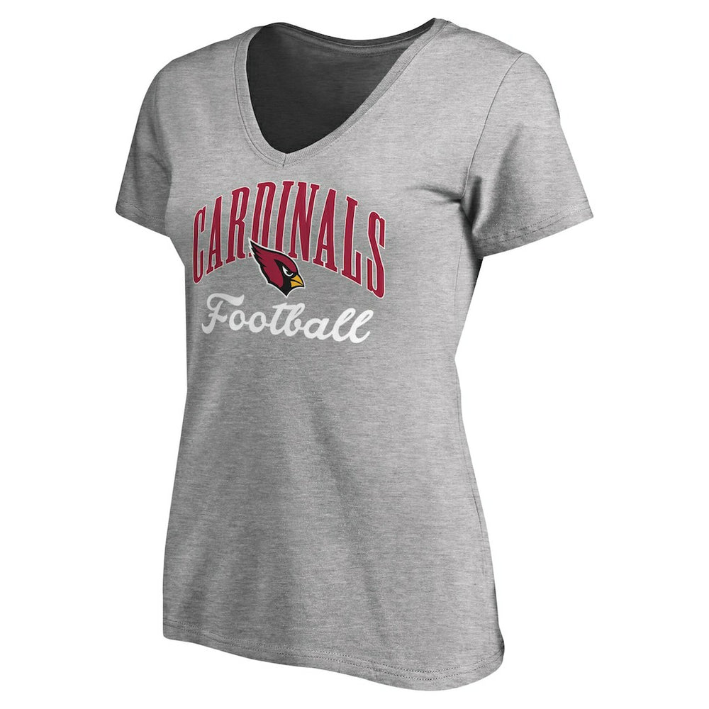 Arizona Cardinals Women's Victory Script V-Neck T-Shirt - Heather Gray discount