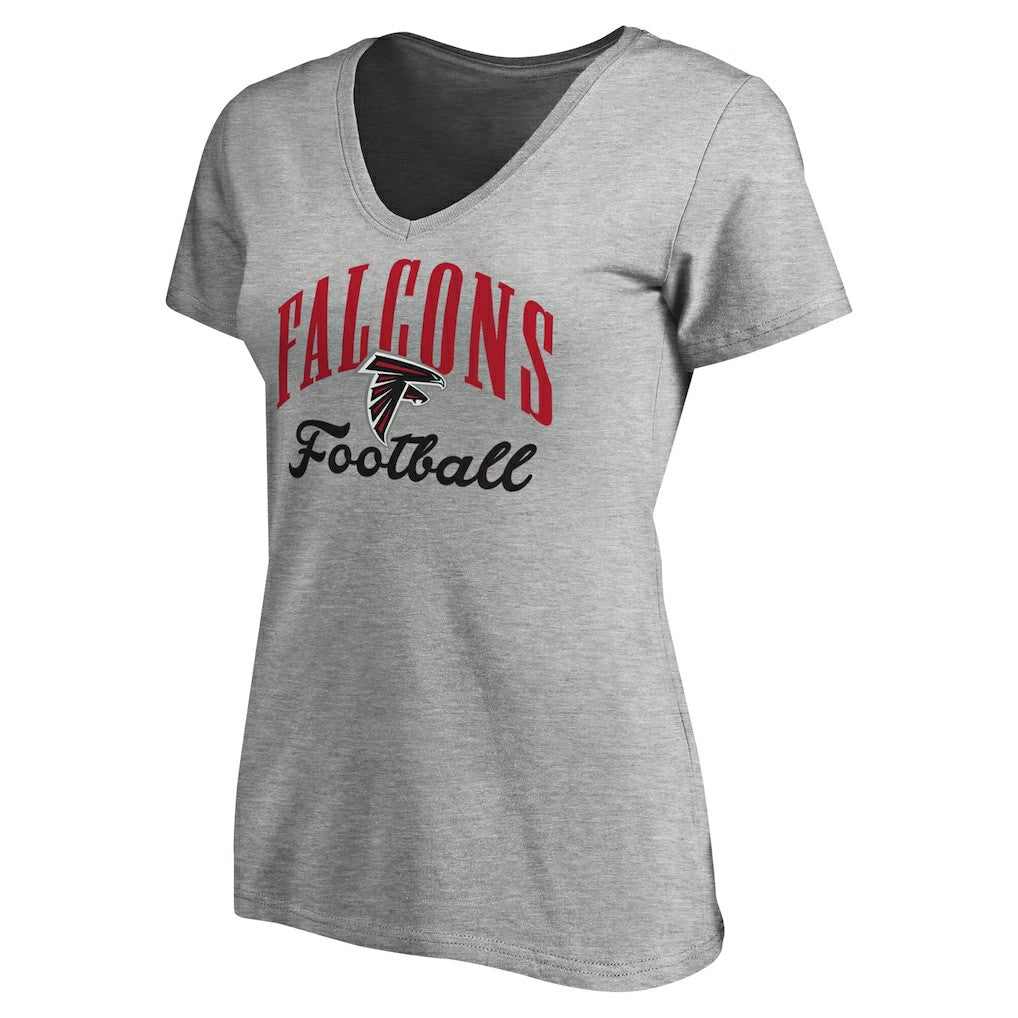 Atlanta Falcons Women's Victory Script V-Neck T-Shirt - Heather Gray outlet