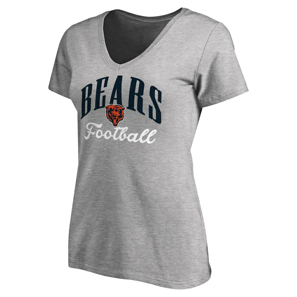 Chicago Bears Women's Victory Script V-Neck T-Shirt - Heather Gray on sale