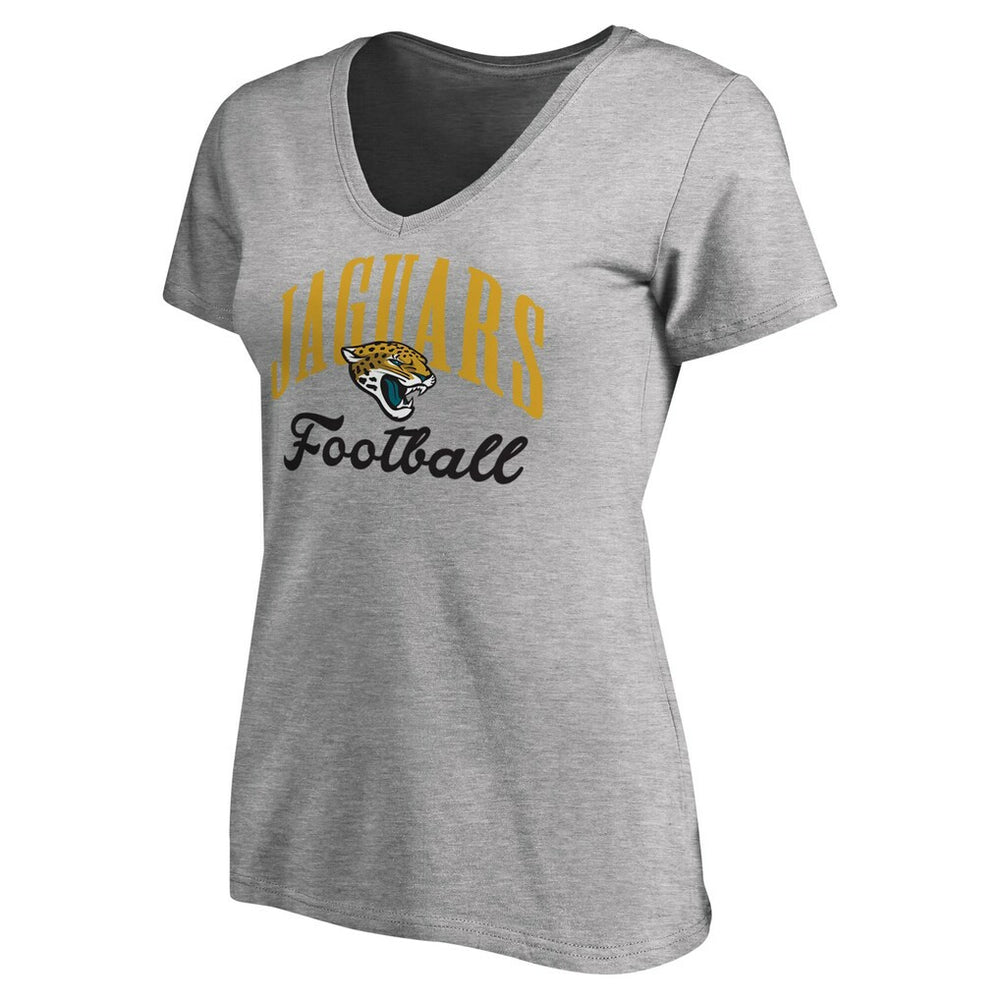 Jacksonville Jaguars Women's Victory Script V-Neck T-Shirt - Heathered Gray for sale