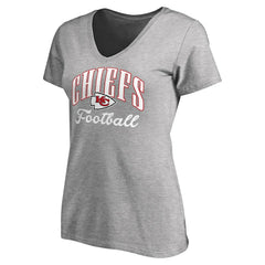 Kansas City Chiefs Women's Victory Script V-Neck T-Shirt - Heathered Gray online