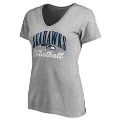 Seattle Seahawks Women's Victory Script V-Neck T-Shirt - Heather Gray cheap