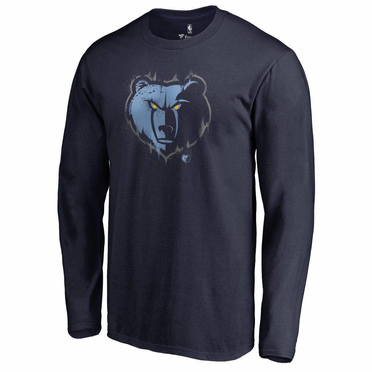 Memphis Grizzlies Splatter Logo Long Sleeve T-Shirt - Navy on sale