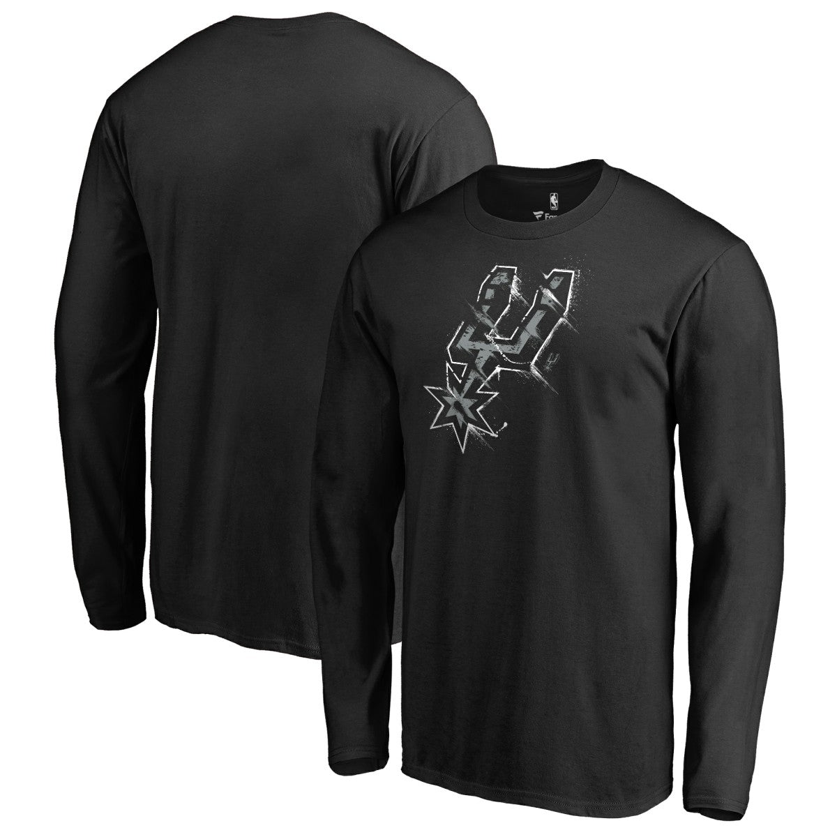 San Antonio Spurs Splatter Logo Long Sleeve T-Shirt - Black shop